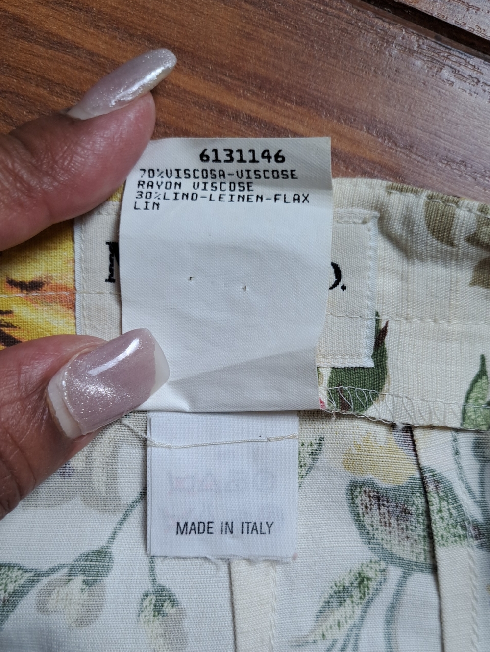 MAX&Co. Active Floral Linen Blend Trousers IT 42 US 2 Made in Italy - Picture 7 of 11